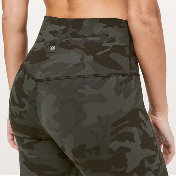 lululemon align crop *21” in incognito camo multi gator green